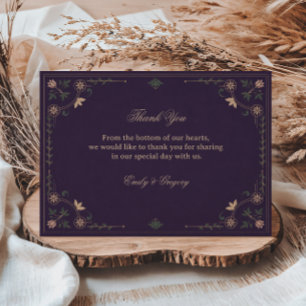 Vintage Midnight Botanical Thank You Card