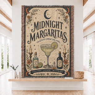 Vintage Midnight Margaritas  Woven Throw Blanket 
