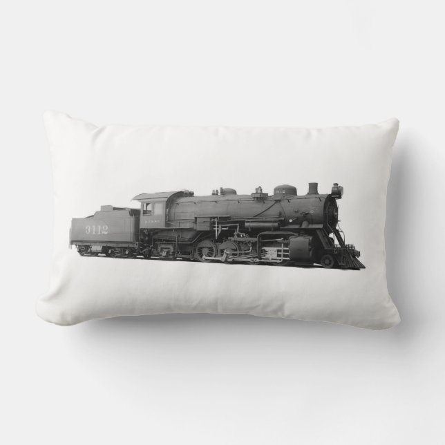 Vintage Mikado Steam Train Engine Lumbar Cushion (Front)