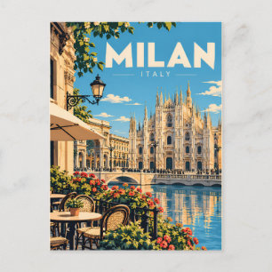 Vintage Milan Italy Cathedral Postcard