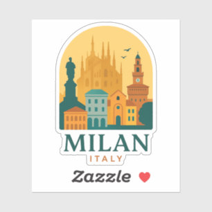 Vintage Milan Italy Travel Retro Duomo