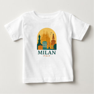 Vintage Milan Italy Travel   Retro Duomo Baby T-Shirt