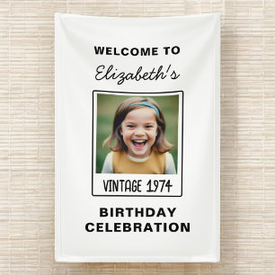 Vintage Milestone Birthday Photo Keepsake Banner