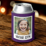 Vintage Milestone Birthday Photo Keepsake Can Cooler<br><div class="desc">Celebrate a special milestone with the Vintage Milestone Birthday Photo Keepsake Can Cooler. This stylish can cooler features a charming vintage design, customisable with a favourite photo and birthday details. Made from high-quality insulating material, it keeps beverages cold while adding a personal touch to the celebration. Perfect for birthday parties,...</div>