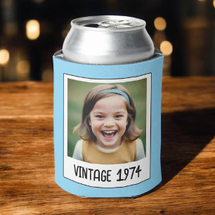 Vintage Milestone Birthday Photo Keepsake Can Cooler
