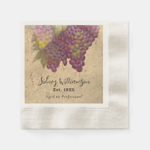 Vintage Milestone Birthday Wine Country Themed Napkin