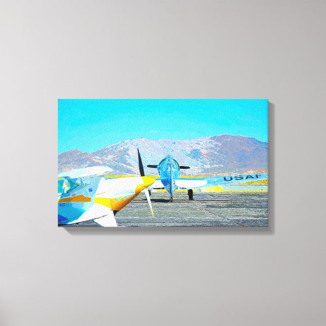 Vintage Military Aeroplane Canvas Print (Front)