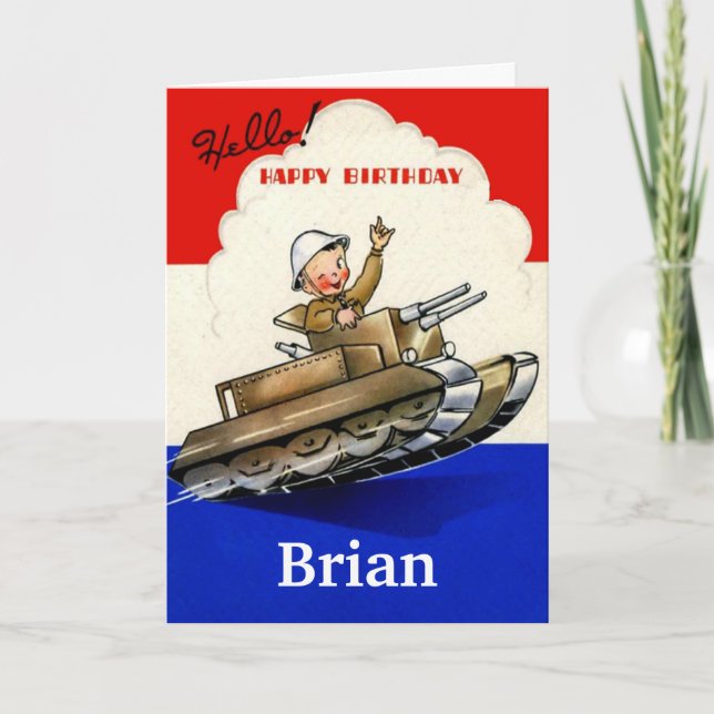 Vintage  Military Birthday Card (Front)