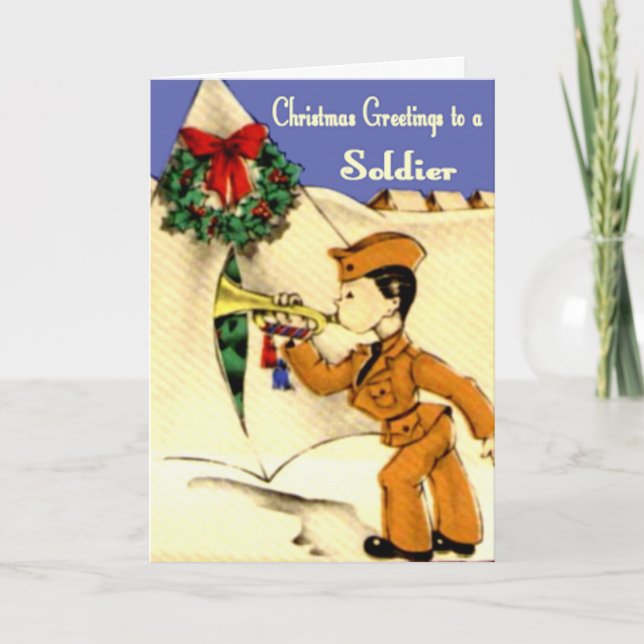 Vintage Military Christmas Card (Front)