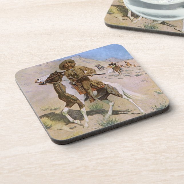 Vintage Military Cowboys, The Scout by Remington Coaster (Left Side)