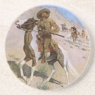 Vintage Military Cowboys, The Scout by Remington Coaster