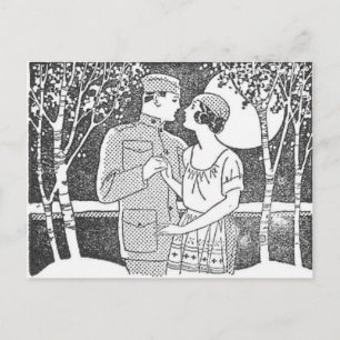 Vintage Military Love Postcard