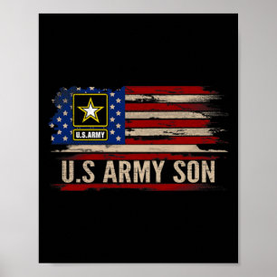 Vintage Military Son With Aamerican Flag Veteran Poster