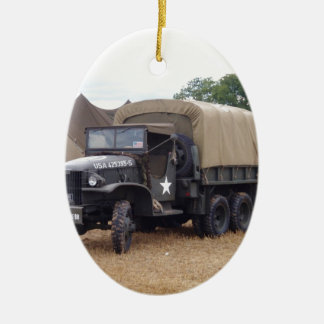 Vintage Military Truck Ceramic Tree Decoration