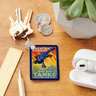 Vintage Military War Recruiting with a Wild Cat Key Ring