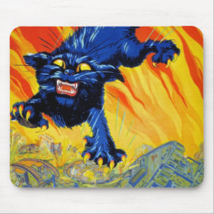 Vintage Military War Recruiting with a Wild Cat Mouse Pad