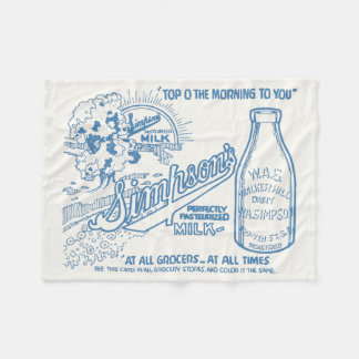 Vintage Milk Advertisement Fleece Blanket