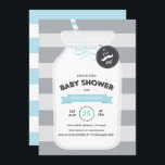 Vintage Milk Bottle Baby Shower Invite<br><div class="desc">Fun baby shower invitations with a vector illustration of an old fashioned milk jug.</div>