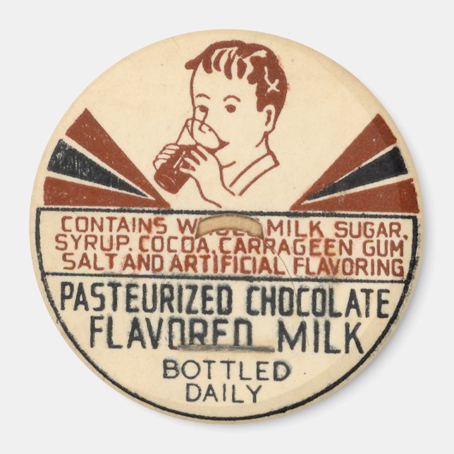 Vintage Milk Bottle Cap Magnet (Front)