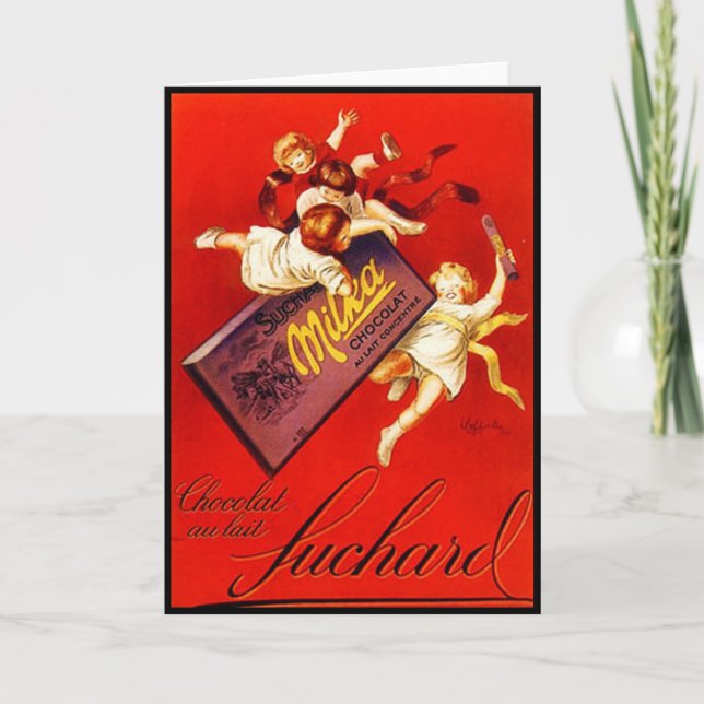 Vintage Milka Chocolate Ad Card (Front)