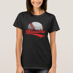 Vintage Milwaukee Cityscape Baseball  For Men Wome T-Shirt