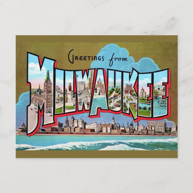 Vintage Milwaukee Greeting Postcard (Front)