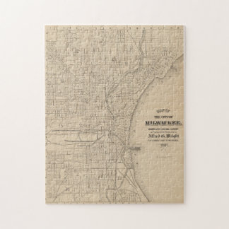 Vintage Milwaukee, Wisconsin Map Jigsaw Puzzle