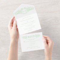 Vintage mine green heraldic crest wedding