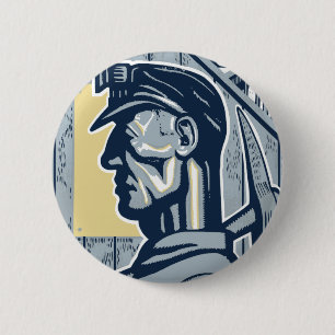 Vintage Miner Art 6 Cm Round Badge