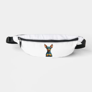 Vintage Miniature Pinscher Portrait Colourful Engr Bum Bags