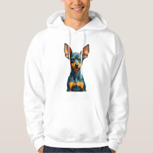 Vintage Miniature Pinscher Portrait Colourful Engr Hoodie