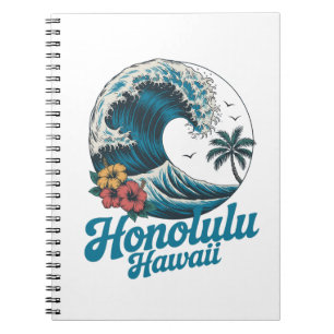 Vintage Minimal Honolulu Hawaii Aloha Travel  Notebook