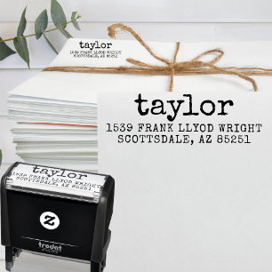 Vintage Minimal Simple Typewriter Return Address Self-inking Stamp