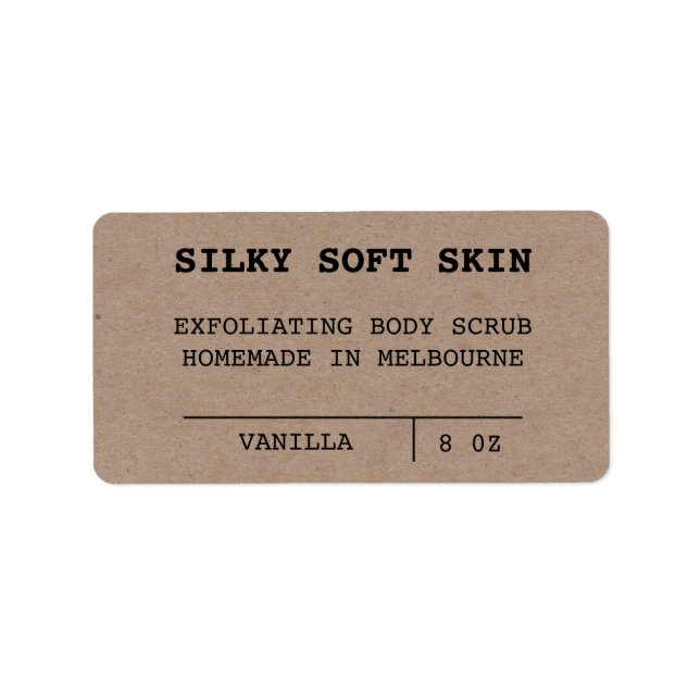 Vintage Minimalist Body Scrub Labels (Front)