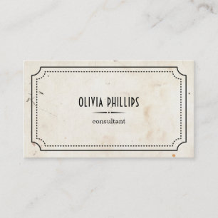 Vintage minimalist business card