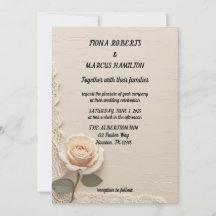 Vintage Minimalist Elegant Wedding Invitation