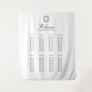 Vintage Minimalist Elegant Wedding Seating Chart  Tapestry