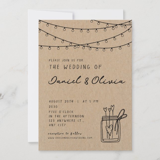 Vintage Minimalist Garland Classic BrownInvitation Invitation (Front)