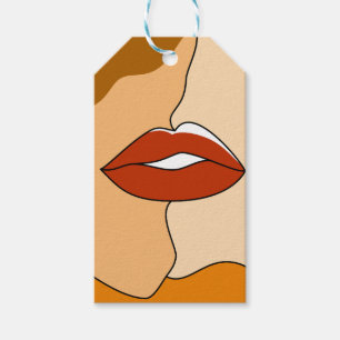 Vintage Minimalist Kissing Couple Abstract Gift Tags