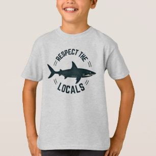 Vintage Minimalist Shark – Respect the Locals T-Shirt