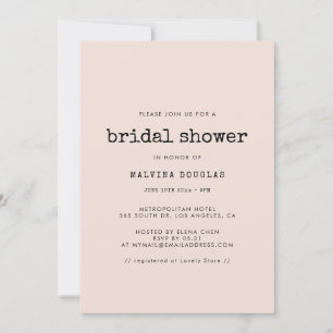 Vintage minimalist typewriter Bridal shower Invitation