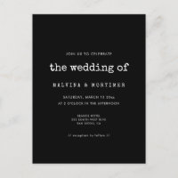 Vintage minimalist typewriter wedding invitation