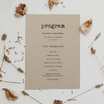 Vintage minimalist typewriter wedding programme<br><div class="desc">A minimalist and vintage design for your wedding stationery: choose this retro yet modern wedding suite,  with a typewriter font. Fully customisable,  for the lovers of simplicity.</div>