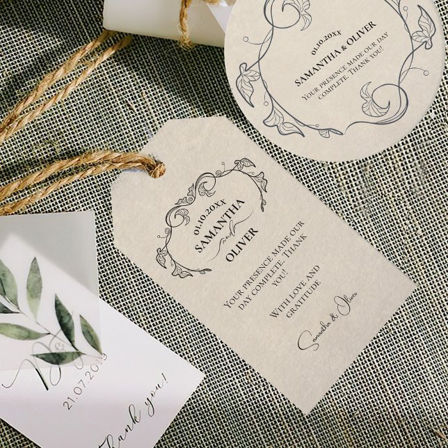 Vintage Minimalist Wedding Favour Tag  (Creator Uploaded)