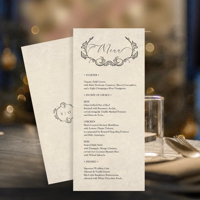 Vintage Minimalist Wedding Menu Card (Creator Uploaded)