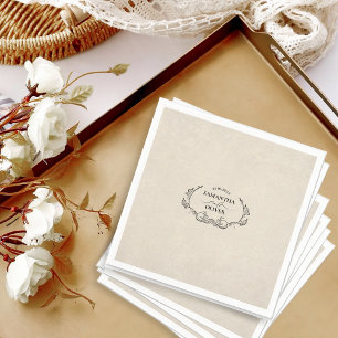 Vintage Minimalist Wedding Napkin