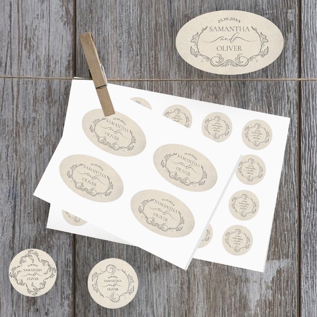 Vintage Minimalist Wedding Sticker (Creator Uploaded)