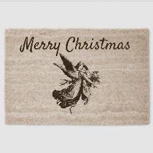 Vintage Minimalistic Merry Christmas Angel
