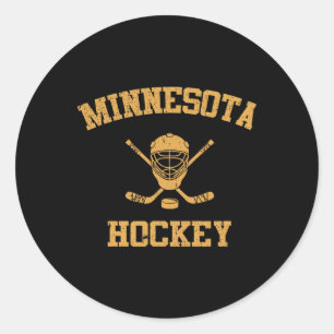 Vintage Minnesota Hockey  Classic Round Sticker