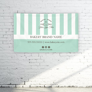 Vintage Mint Green Bakery Logo Social Media Event Banner